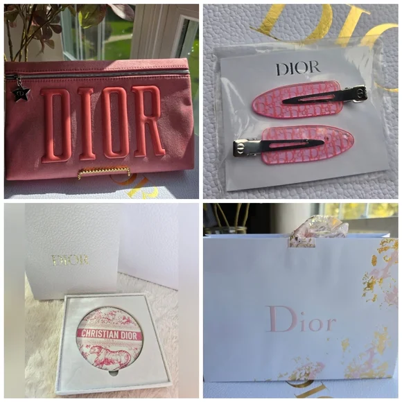 ‼️SOLD‼️Dior Beauty Bundle: Makeup Bag, Hair Clip, Compact Mirror and Gift Bag - Picture 6 of 6